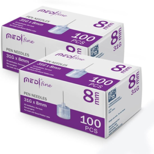 Fine Pen Needles – 31G × 8 mm (100 ct)